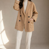 Joséphine Double-Breasted Coat — Khaki, banana_republic product shot