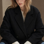 Joséphine Double-Breasted Coat — Black, banana_republic product shot