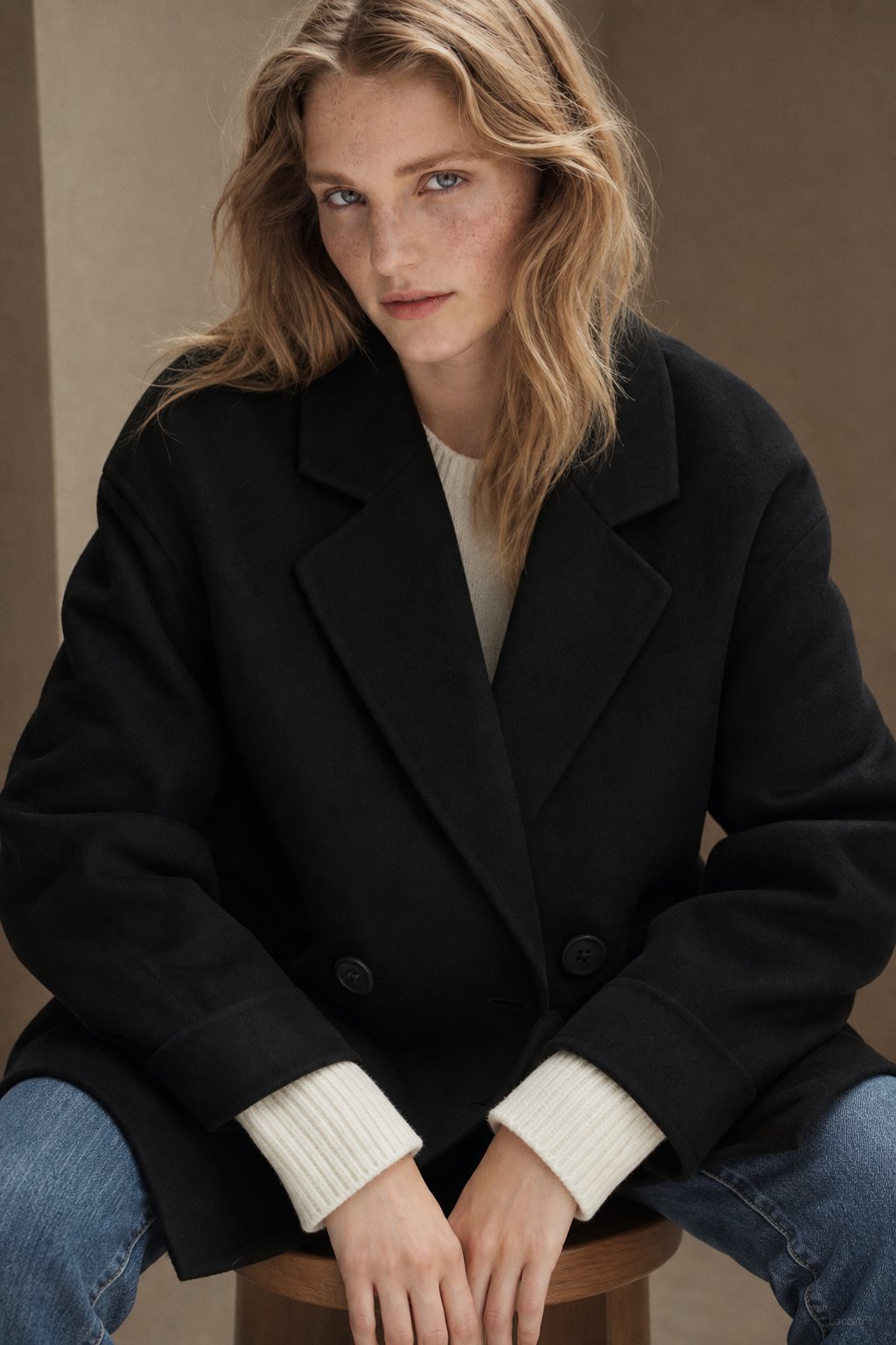 Joséphine Double-Breasted Coat — Black, banana_republic product shot