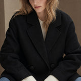 Joséphine Double-Breasted Coat — Black, banana_republic product shot