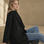 Joséphine Double-Breasted Coat — Black, banana_republic product shot