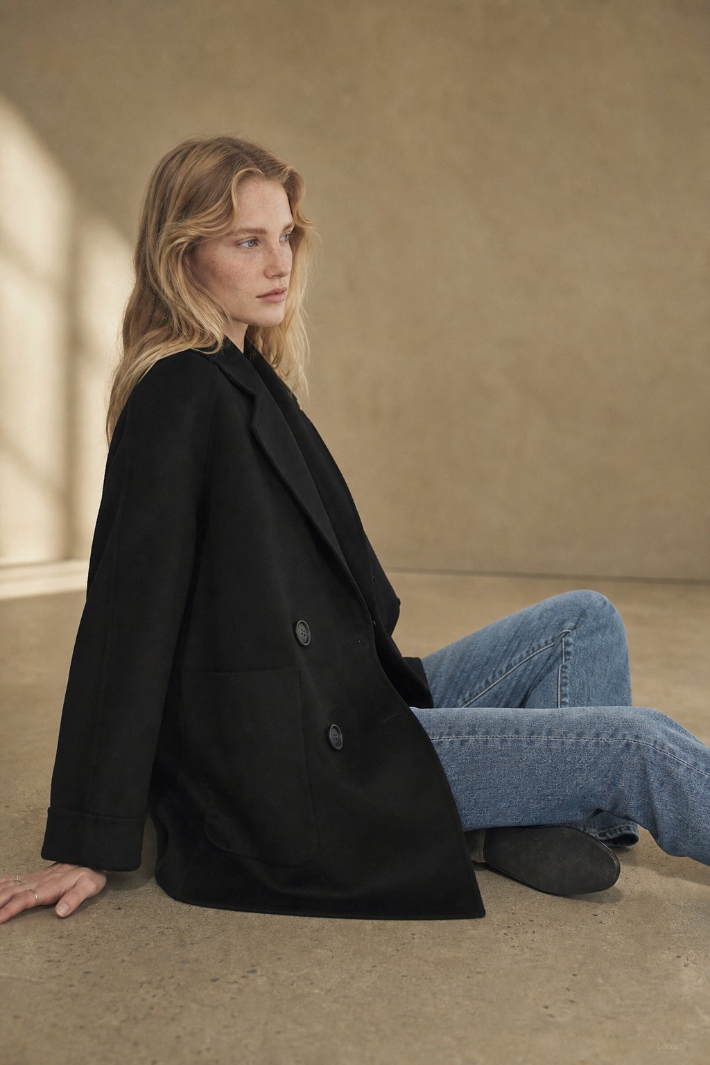 Joséphine Double-Breasted Coat — Black, banana_republic product shot