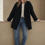 Joséphine Double-Breasted Coat — Black, banana_republic product shot