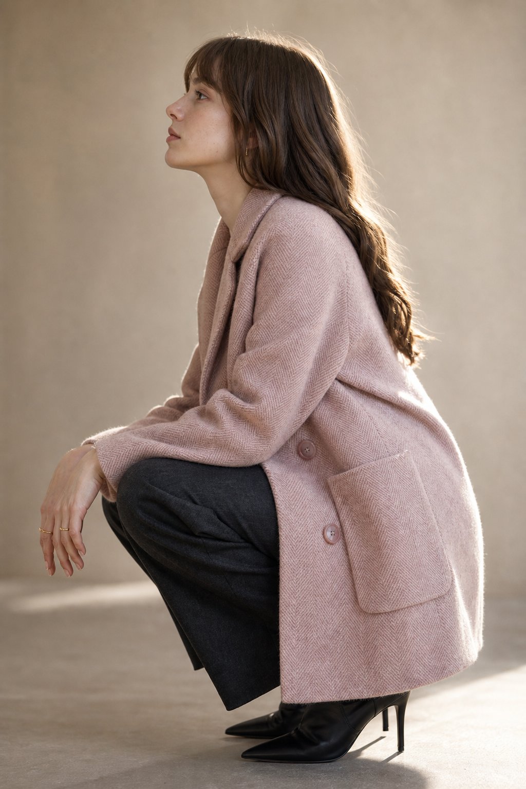 Joséphine Double-Breasted Coat — Pink, banana_republic product shot