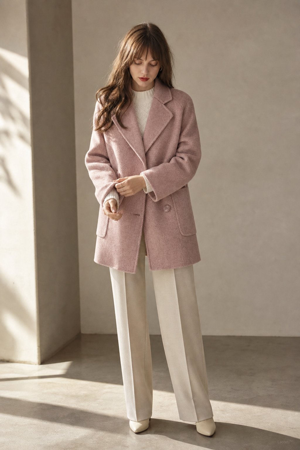 Joséphine Double-Breasted Coat — Pink, banana_republic product shot