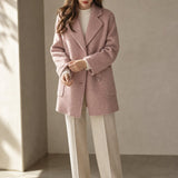 Joséphine Double-Breasted Coat — Pink, banana_republic product shot