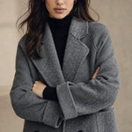 Joséphine Double-Breasted Coat — Gray, banana_republic product shot