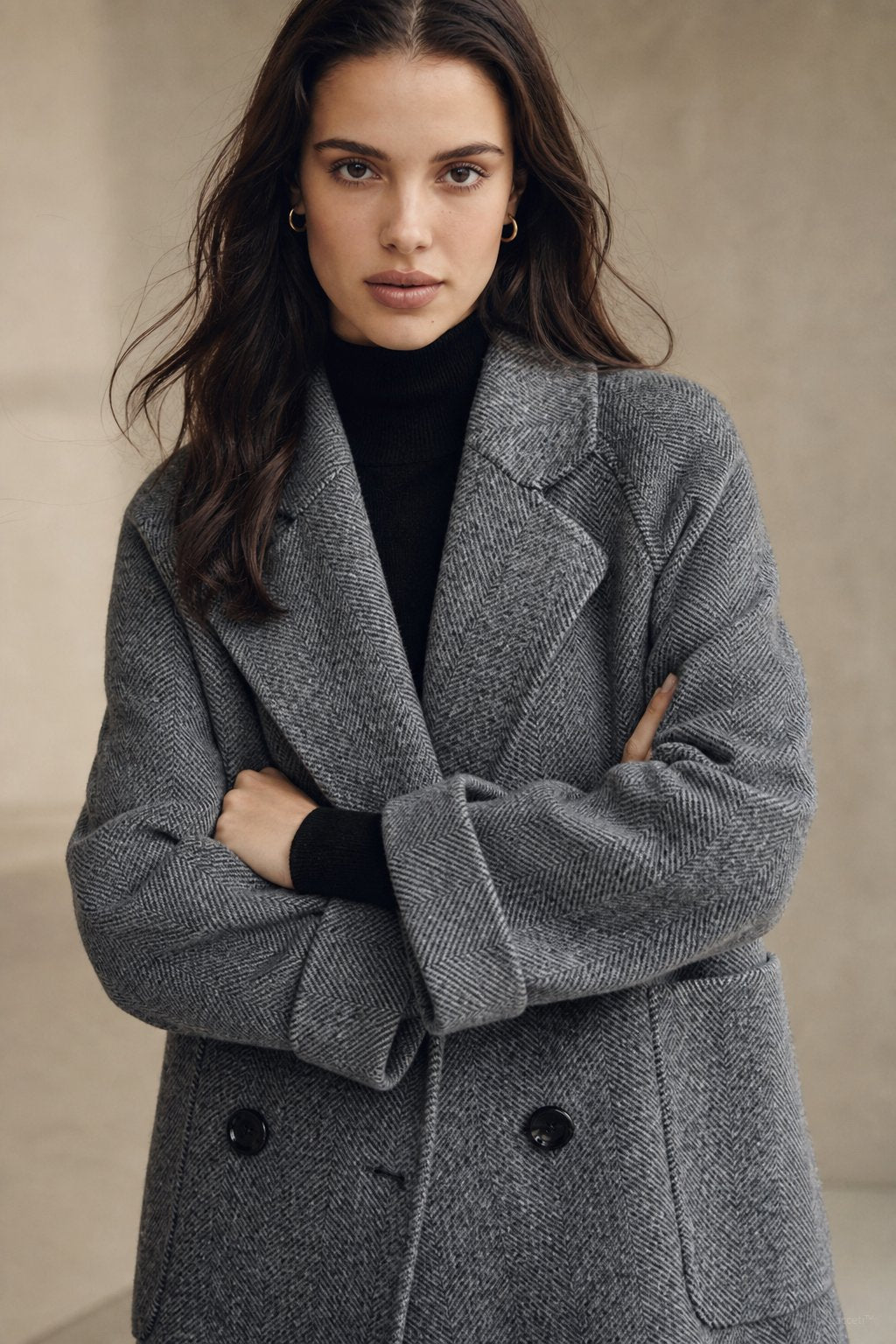 Joséphine Double-Breasted Coat — Gray, banana_republic product shot