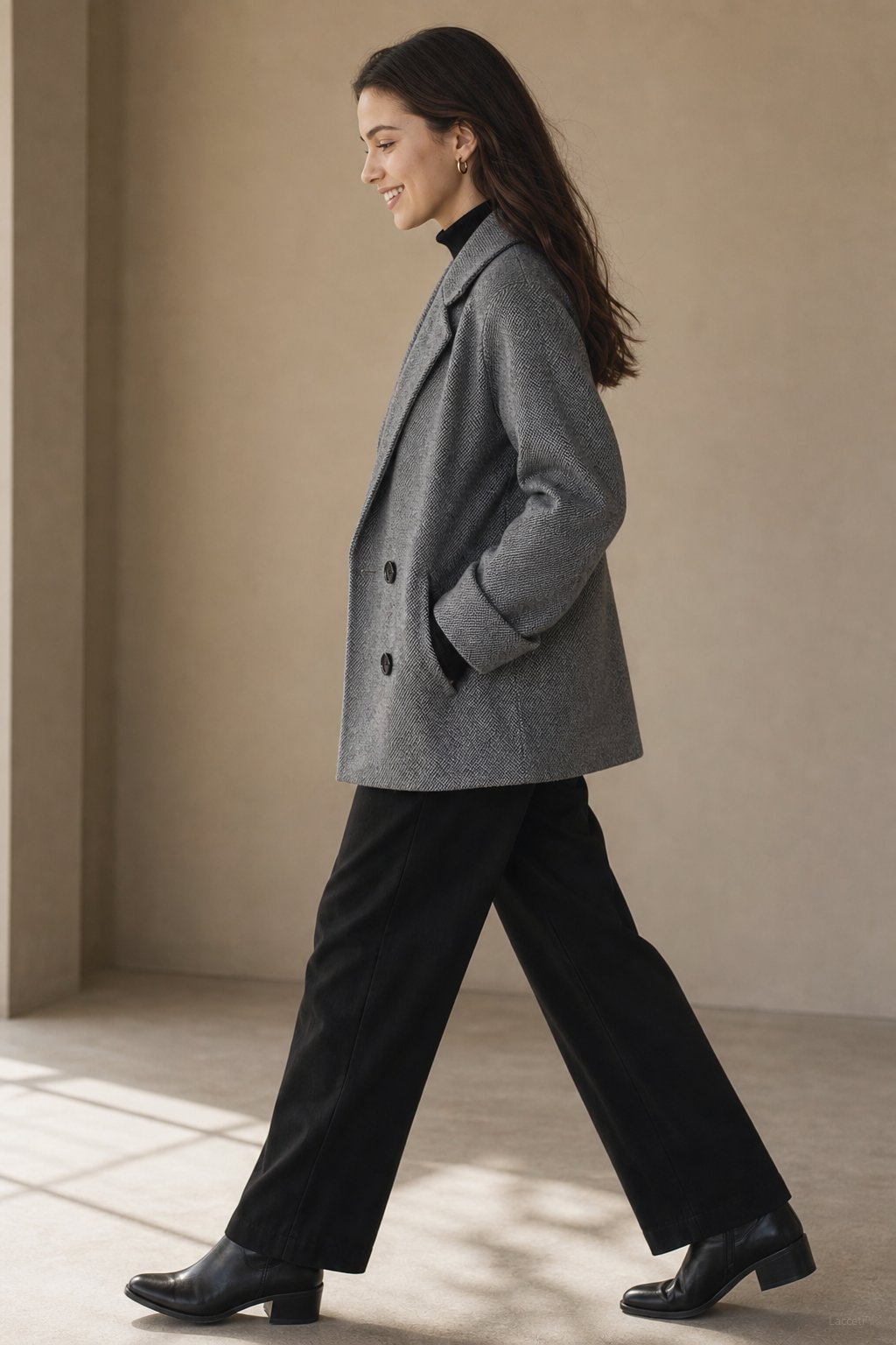 Joséphine Double-Breasted Coat — Gray, banana_republic product shot