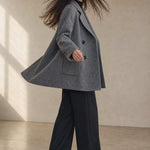 Joséphine Double-Breasted Coat — Gray, banana_republic product shot