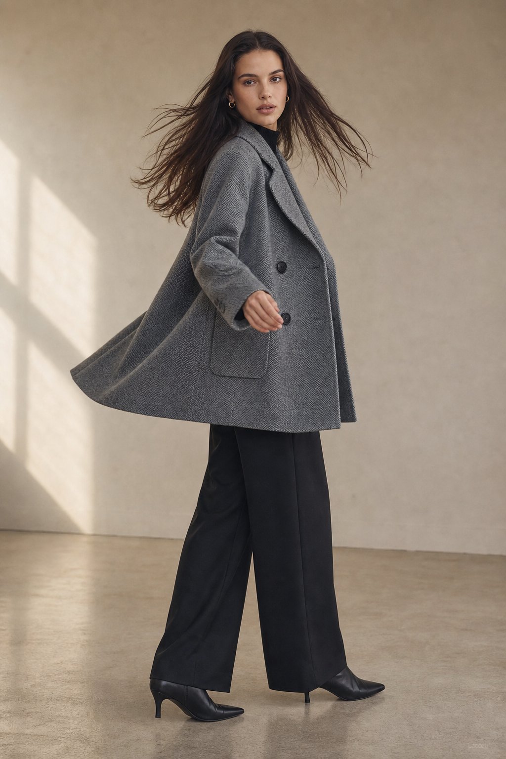 Joséphine Double-Breasted Coat — Gray, banana_republic product shot