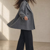 Joséphine Double-Breasted Coat — Gray, banana_republic product shot