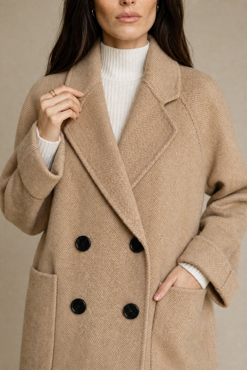 Joséphine Double-Breasted Coat — Khaki, banana_republic product shot