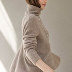 Élodie Stacked-Collar Sweater — Khaki, banana_republic product shot