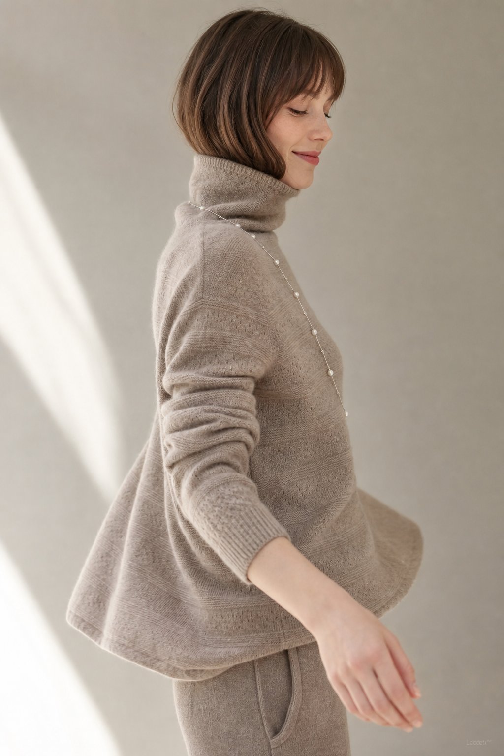 Élodie Stacked-Collar Sweater — Khaki, banana_republic product shot