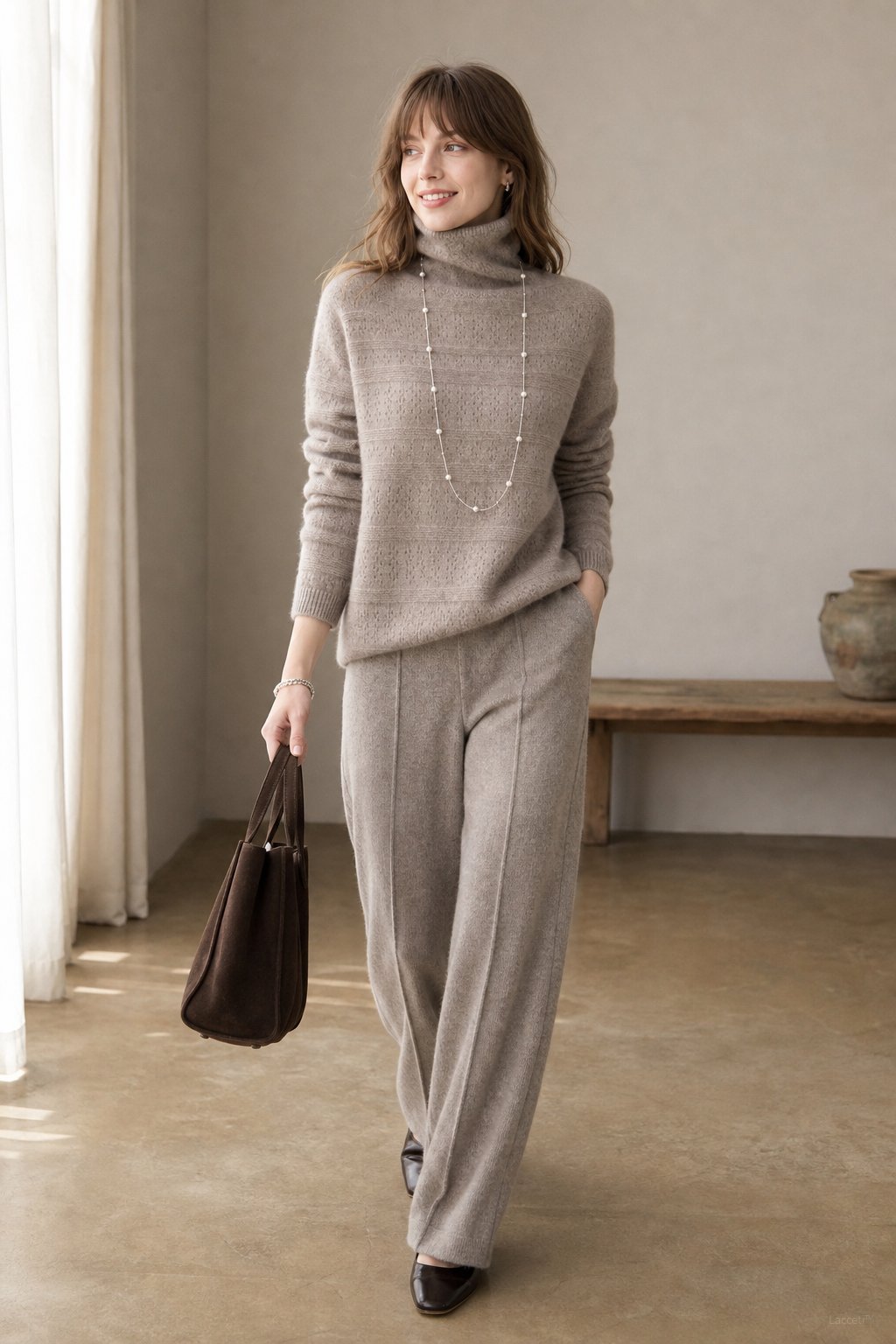 Élodie Stacked-Collar Sweater — Khaki, banana_republic product shot
