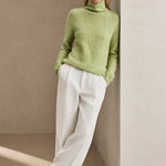 Élodie Stacked-Collar Sweater — Lime, banana_republic product shot