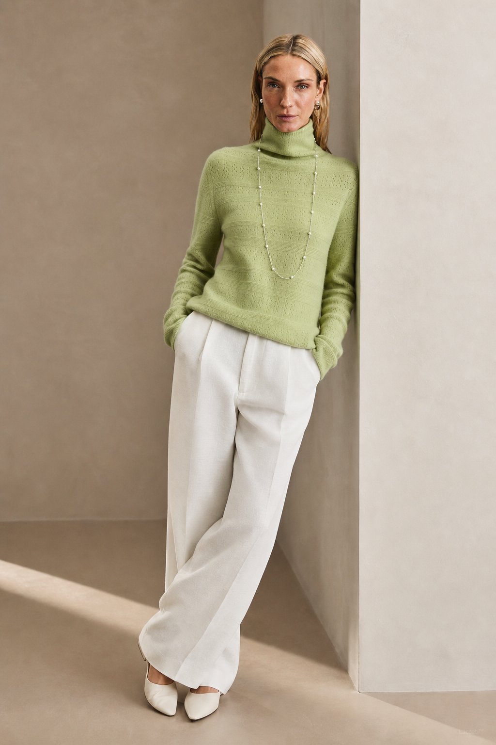 Élodie Stacked-Collar Sweater — Lime, banana_republic product shot