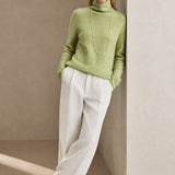 Élodie Stacked-Collar Sweater — Lime, banana_republic product shot