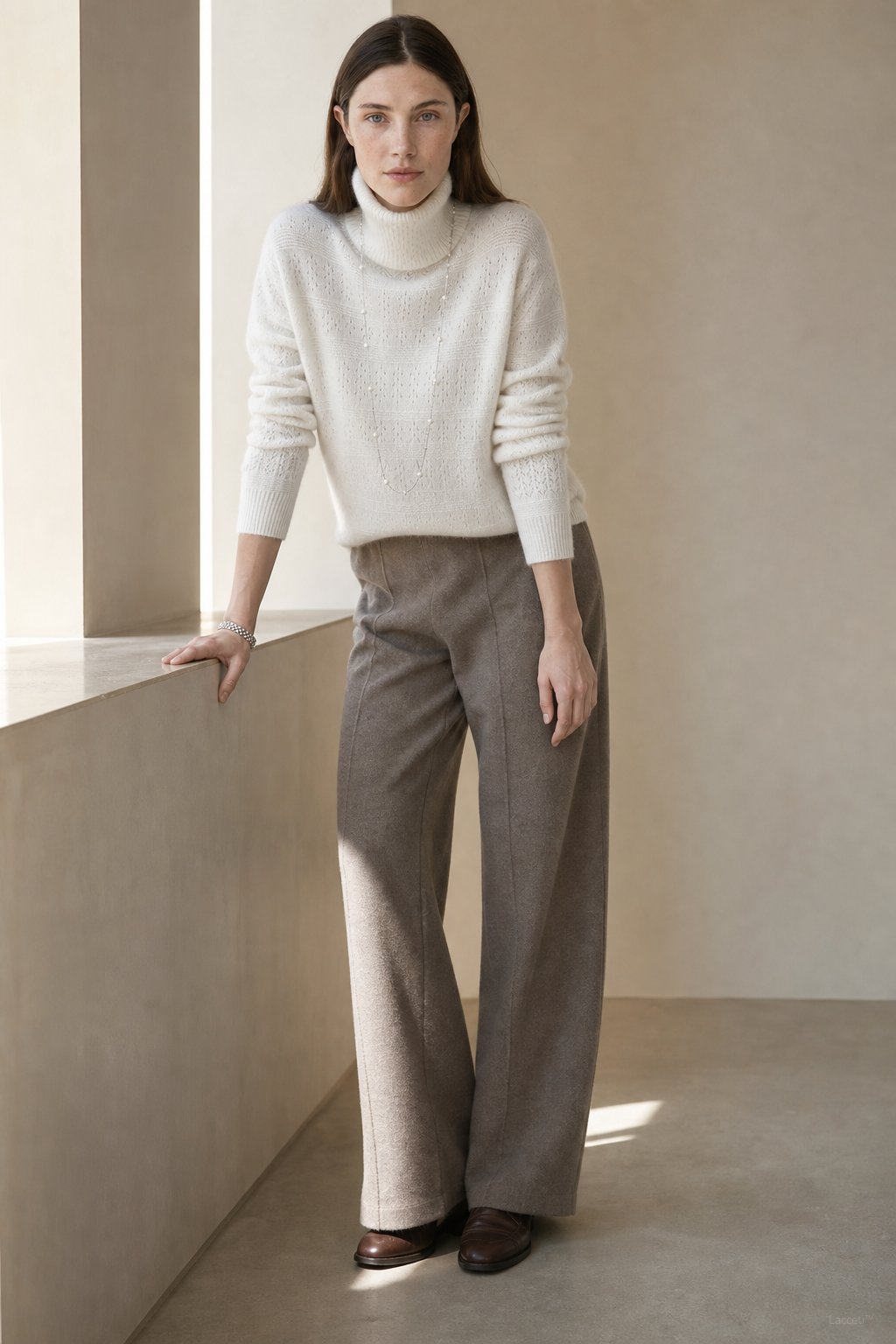 Élodie Stacked-Collar Sweater — White, banana_republic product shot
