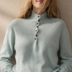 Louison Half-Button Pullover Sweater — Sky, banana_republic product shot