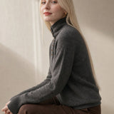Louison Half-Button Pullover Sweater — Gray, banana_republic product shot