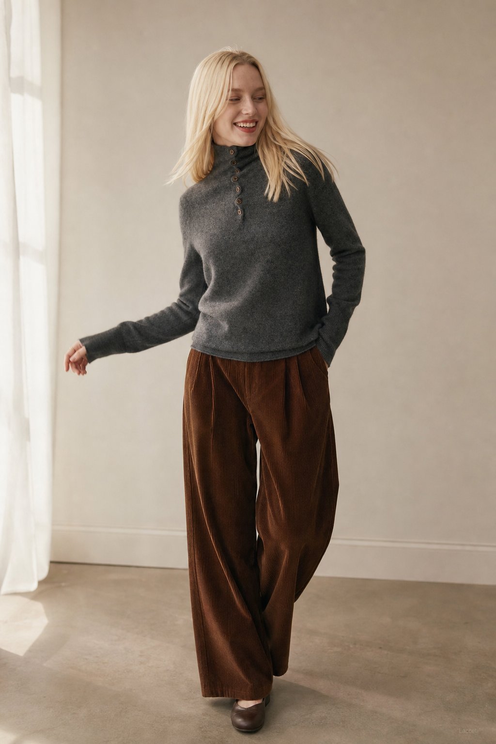 Louison Half-Button Pullover Sweater — Gray, banana_republic product shot