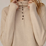 Louison Half-Button Pullover Sweater — Cream, banana_republic product shot