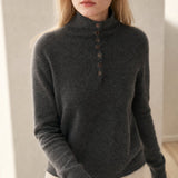 Louison Half-Button Pullover Sweater — Gray, banana_republic product shot