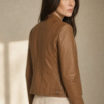 Margaux Italian Leather Jacket — Brown, banana_republic product shot