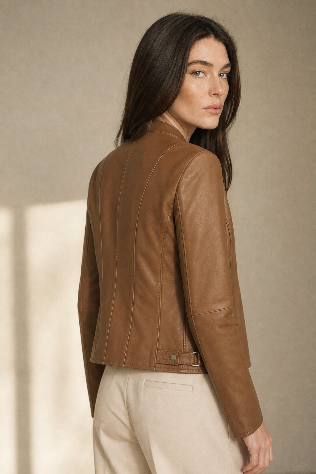 Margaux Italian Leather Jacket — Brown, banana_republic product shot