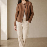 Margaux Italian Leather Jacket — Brown, banana_republic product shot