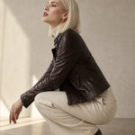 Margaux Italian Leather Jacket — Dark Brown, banana_republic product shot