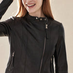 Margaux Italian Leather Jacket — Black, banana_republic product shot