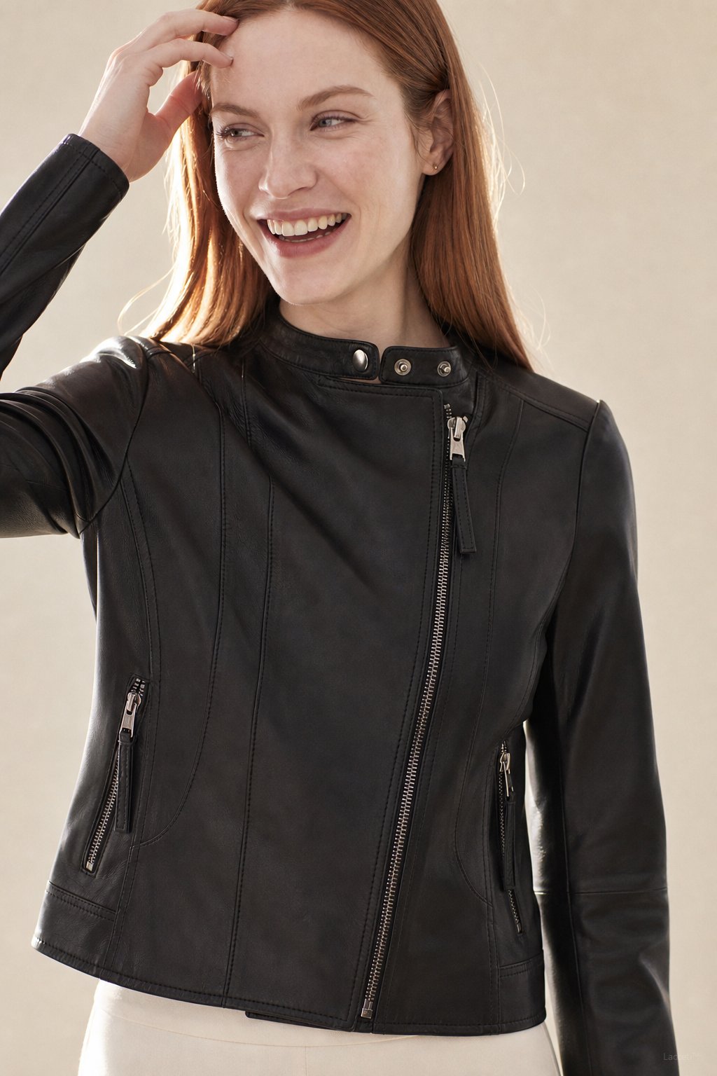 Margaux Italian Leather Jacket — Black, banana_republic product shot