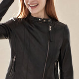 Margaux Italian Leather Jacket — Black, banana_republic product shot
