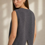 Mary Classic Wool Knit Vest — Gray, banana_republic product shot
