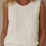 Mary Classic Wool Knit Vest — White, banana_republic product shot