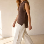 Mary Classic Wool Knit Vest — Brown, banana_republic product shot