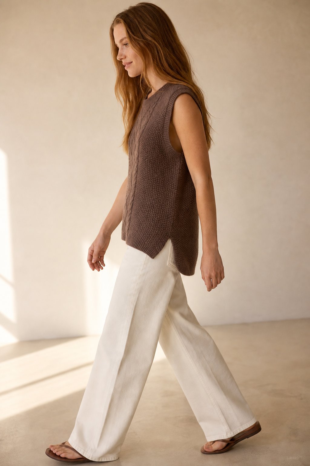Mary Classic Wool Knit Vest — Brown, banana_republic product shot