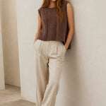 Mary Classic Wool Knit Vest — Brown, banana_republic product shot