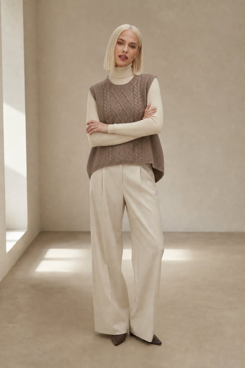 Mary Classic Wool Knit Vest — Camel, banana_republic product shot