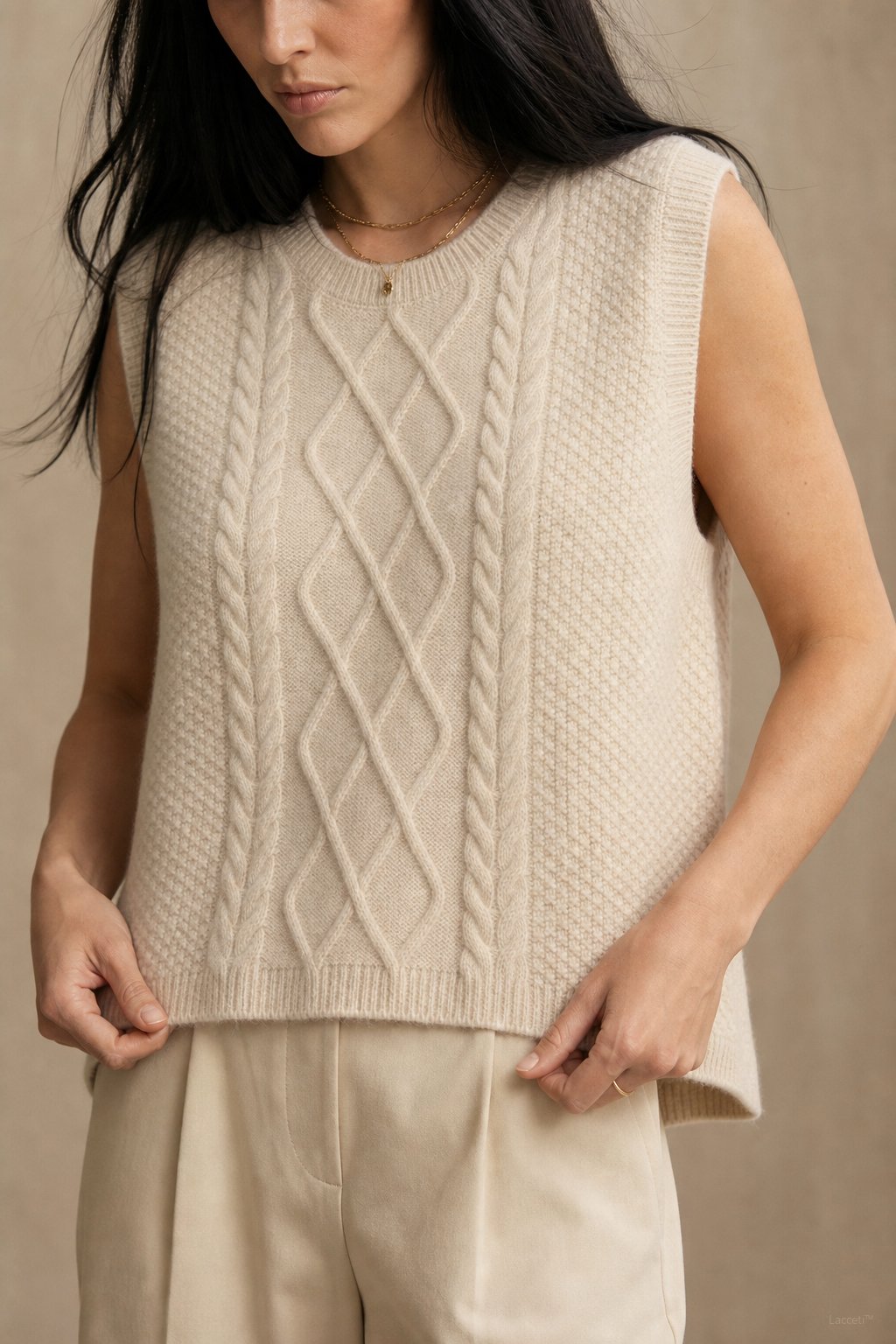 Mary Classic Wool Knit Vest — Beige, banana_republic product shot