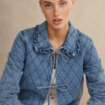 Maud Quilted Denim Jacket — Blue, banana_republic product shot