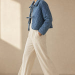 Maud Quilted Denim Jacket — Blue, banana_republic product shot