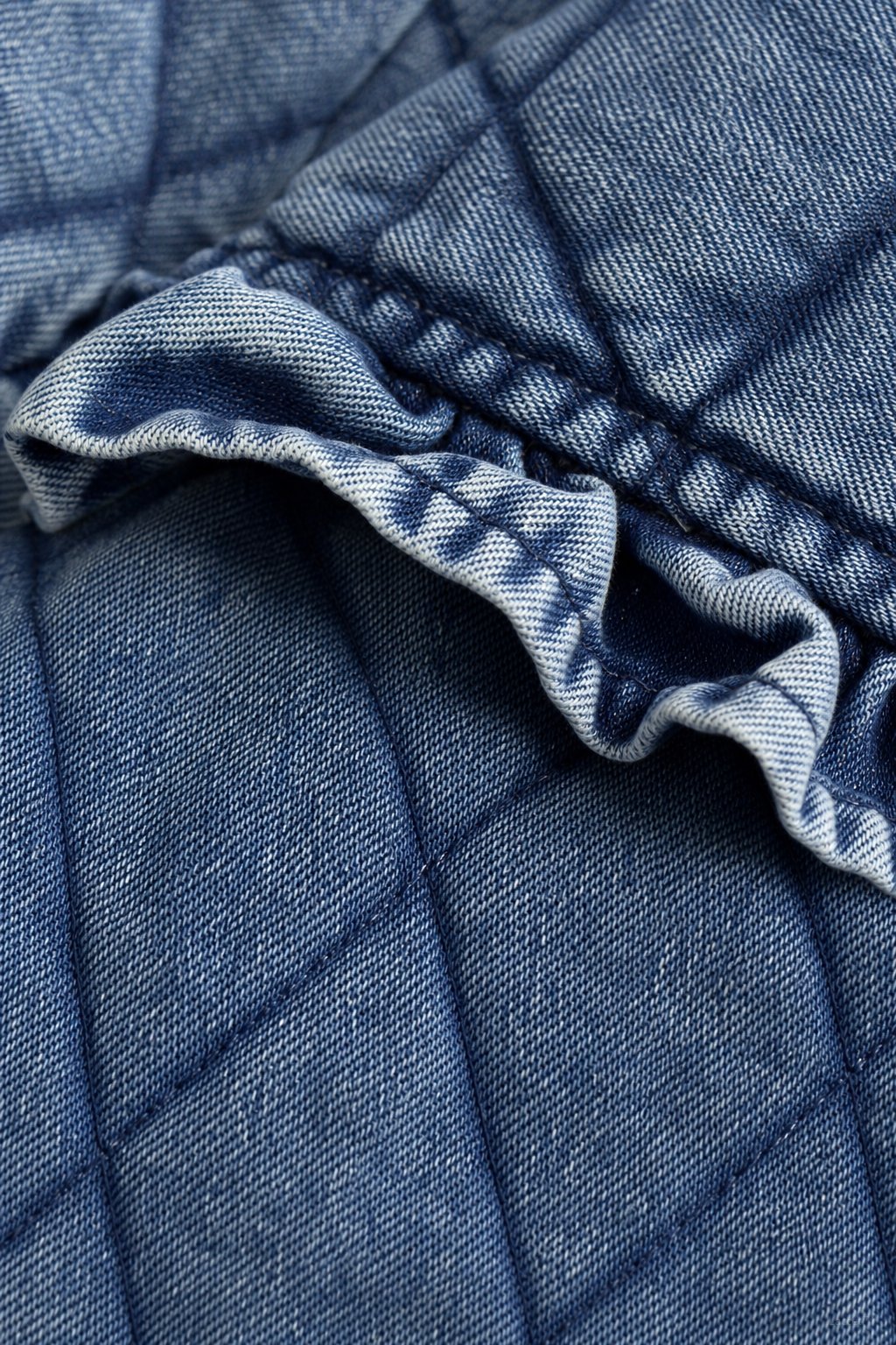 Maud Quilted Denim Jacket — Blue, banana_republic product shot