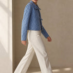 Maud Quilted Denim Jacket — Blue, banana_republic product shot