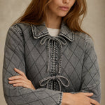 Maud Quilted Denim Jacket — Gray, banana_republic product shot