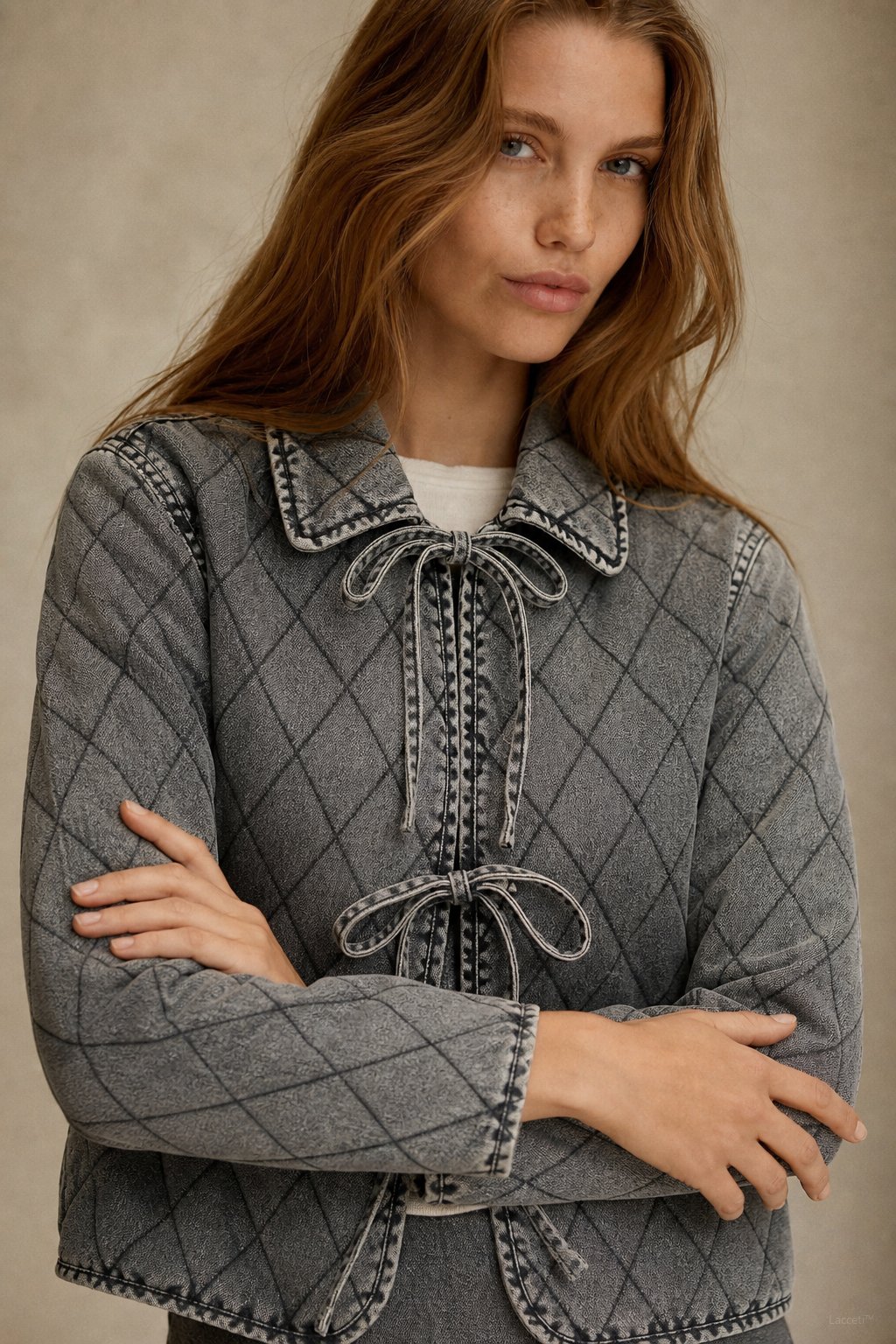 Maud Quilted Denim Jacket — Gray, banana_republic product shot