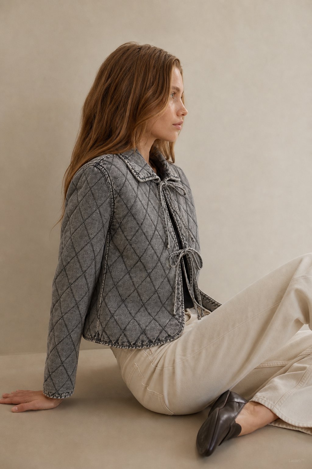 Maud Quilted Denim Jacket — Gray, banana_republic product shot